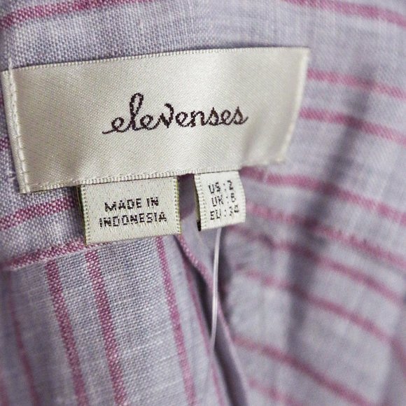 Anthropologie Elevenses Linen Nantucket Ruffle Wide Leg Jumpsuit Lavender $148 - Picture 8 of 16